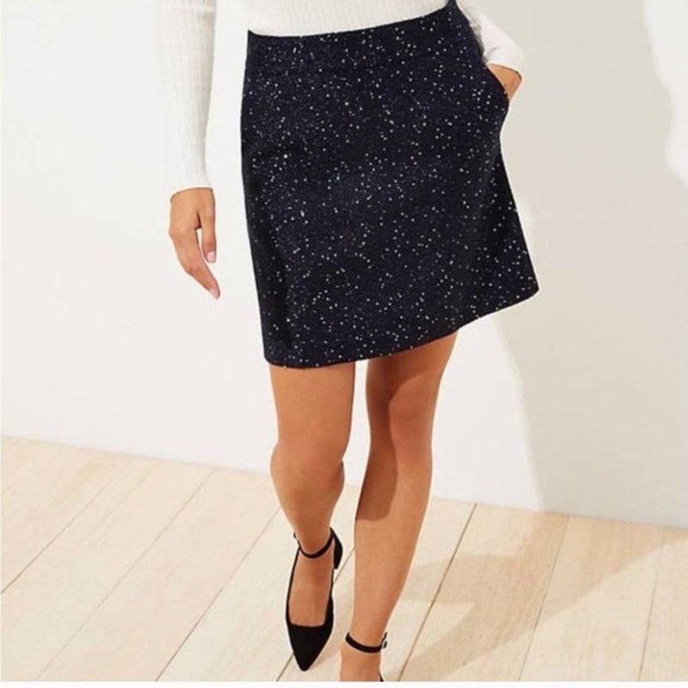 Loft Black/Blue Sequin Skirt